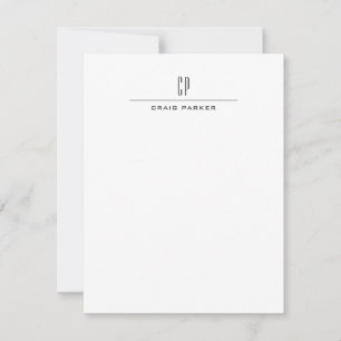 Modern monogramProfessionell - enkel minimal enkel Anteckningskort