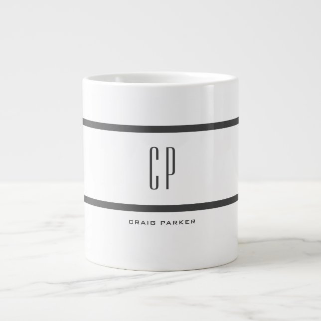 Modern monogramProfessionell - enkel minimal enkel Jumbo Mugg (Framsidan)