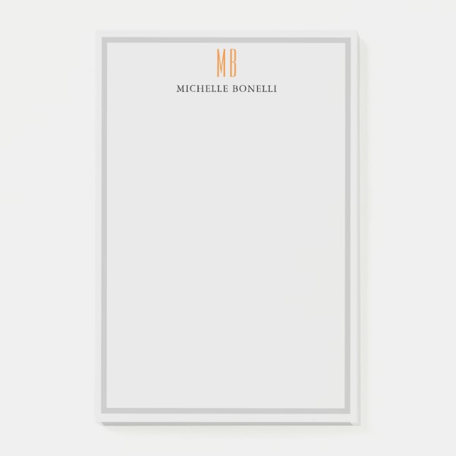 Modern monogramProfessionell - enkel minimal enkel Post-it Block (Framsida)