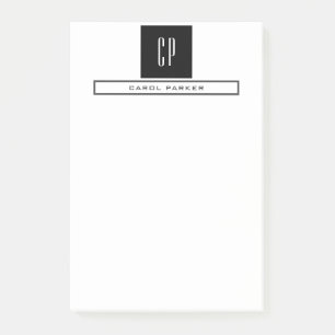 Modern monogramProfessionell - enkel minimal enkel Post-it Block