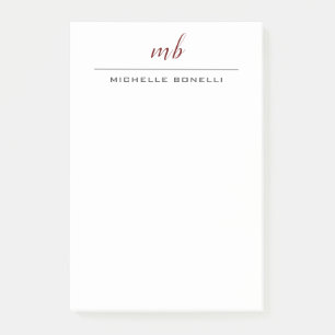 Modern monogramProfessionell - enkel minimal enkel Post-it Block