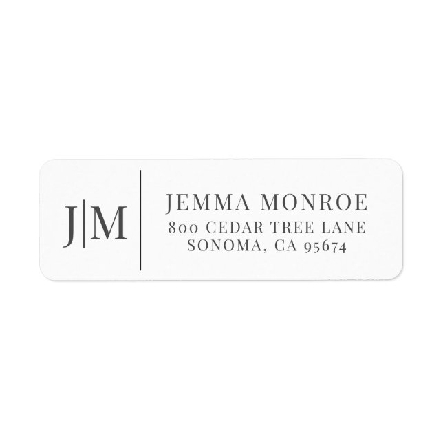 Modern monogramReturadress Returadress Etikett (Framsidan)