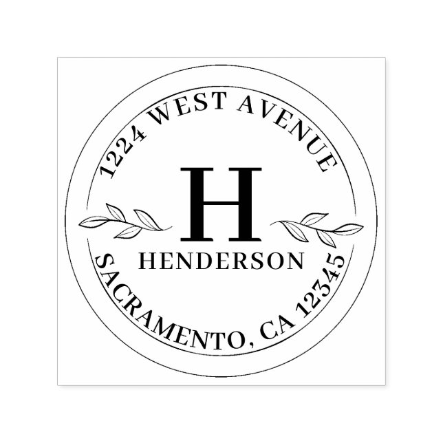 Modern monogramReturadress Självfärgande Stämpel (Design)