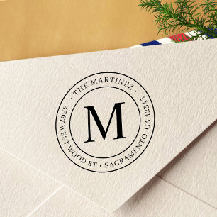 Modern monogramReturadress Självfärgande Stämpel