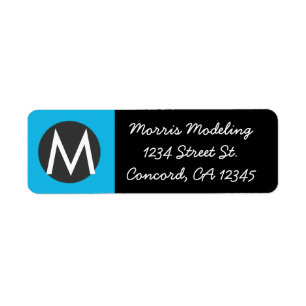 Modern Monogramreturetiketter Returadress Etikett