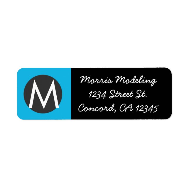 Modern monogramReturetiketter Returadress Etikett (Framsidan)