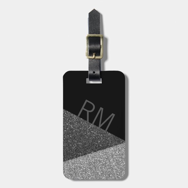 Modern monogramsresgods i Svarta havet och Silver Bagagebricka (Vertikal Framsida)