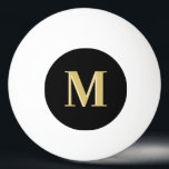 Modern monogramtypografi, svart guld pingisboll<br><div class="desc">Modern monogramtypografi,  svart guld</div>