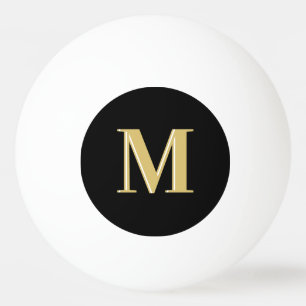 Modern monogramtypografi, svart guld pingisboll