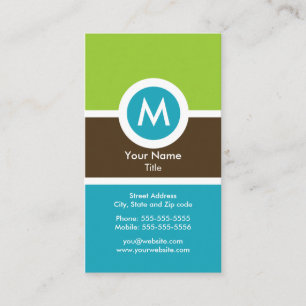Modern Monogramvisitkort Visitkort