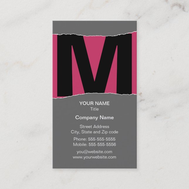 Modern Monogramvisitkort Visitkort (Framsida)