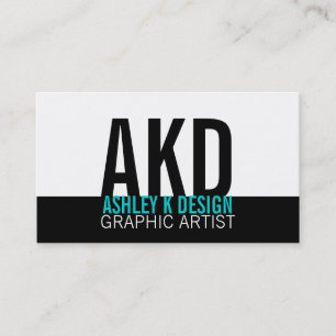 Modern Monogramvisitkortsvart Visitkort