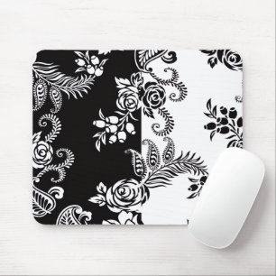Modern Monokrom Blommig Ergonomisk Gel Musmatta