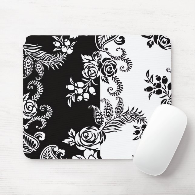 Modern Monokrom Blommig Ergonomisk Gel Musmatta (Med mus)