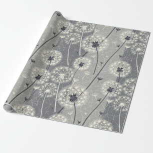 Modern monokrom dandelion presentpapper