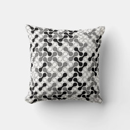 Modern monokrom geometrisk metaball Mönster Kudde