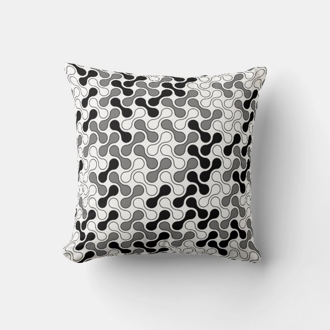 Modern monokrom geometrisk metaball Mönster Kudde (Framsida)