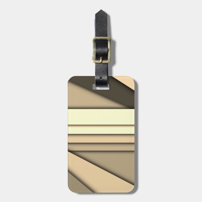 Modern Monokrom Tan Bagagebricka (Vertikal Framsida)
