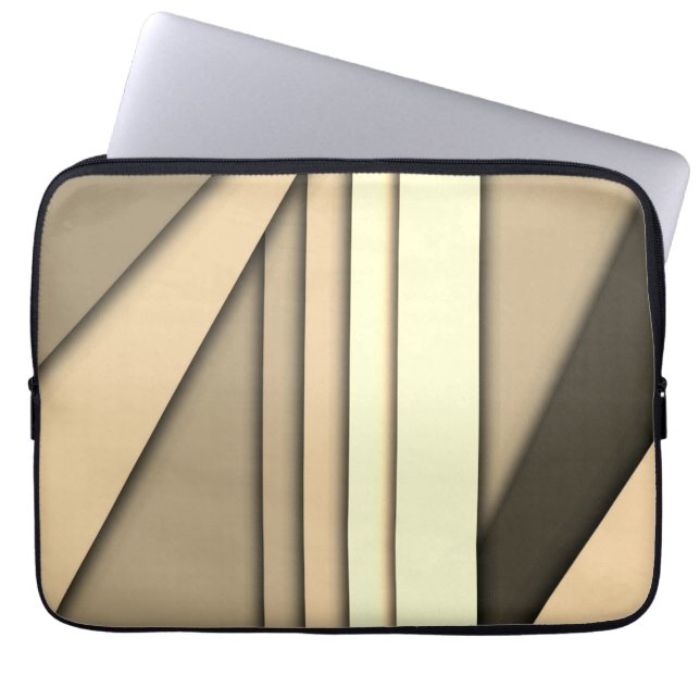 Modern Monokrom Tan Laptop Fodral (Framsidan)