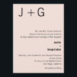 Modern monokulärinbjudan - Rosa och svart Inbjudningar<br><div class="desc">Denna rosa och svart Modern Monogram bröllopsinbjudan är helt anpassade.  Branden och gruppens monogram visas på framsidan och baksidan.</div>