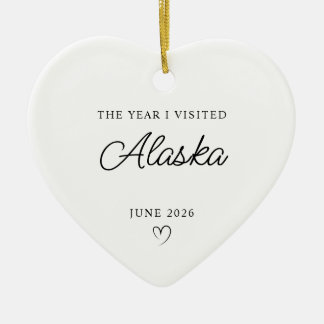 Modern Monoline Året jag besökte Alaska Julgransprydnad Keramik