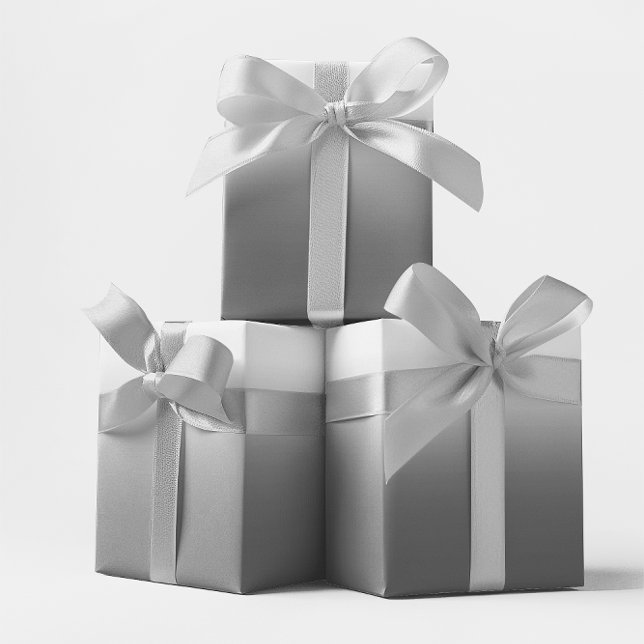 Modern monotone Grått Ombre Presentpapper (Modern Monotone Grey Ombre Wrapping Paper)