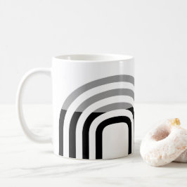 Modern Monotone White Black Initial Mönster Kaffemugg