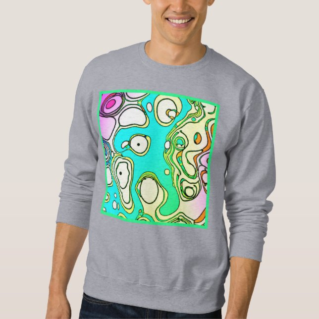 Modern Mönster Art Design Lång Ärmad Tröja (Framsida)