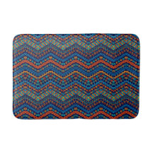 Modern mönster blue African stil Bath Mat