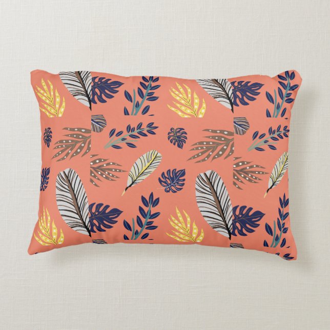 Modern Mönster-hakthölje i Löv och Ull Prydnadskudde (Baksidan)