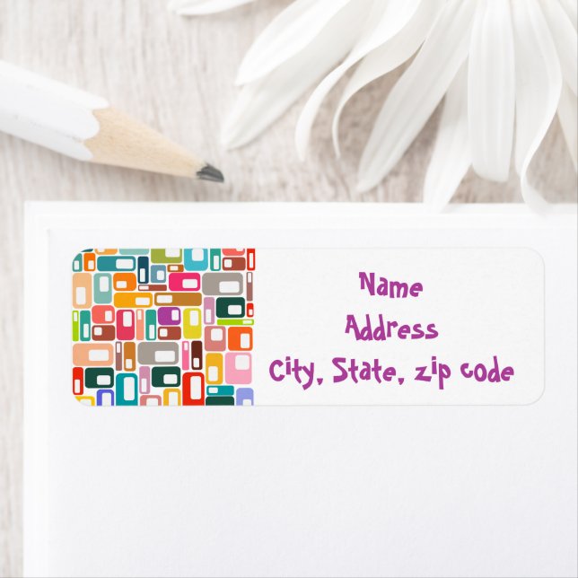 Modern Mönster i mitten av århundradet Returadress Etikett (Insitu)