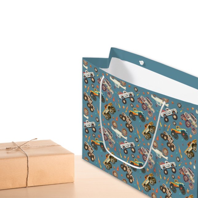 Modern Monster Lastbilar Blue Boys Watercolor Möns (Skapare uppladdad)