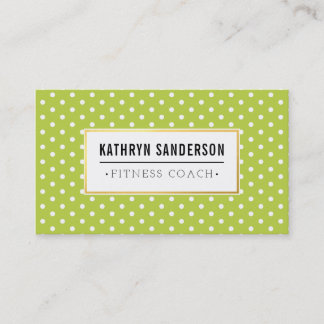 MODERN MÖNSTER logotyp guld polka punkt coola lime Visitkort