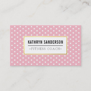 MODERN MÖNSTER logotyp guld polka punkt rosa vit Visitkort