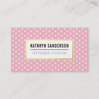 MODERN MÖNSTER logotyp guld polka punkt rosa vit Visitkort
