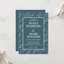 Modern mönster med svalt. Bröllopsinbjudan Inbjudningar