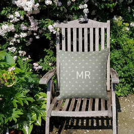 Modern Mönster Monogram | Anpassningsbar utomhus Kudde