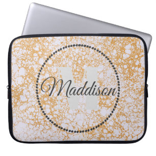 Modern Mönster Monogram - din namnmarmor Laptop Fodral