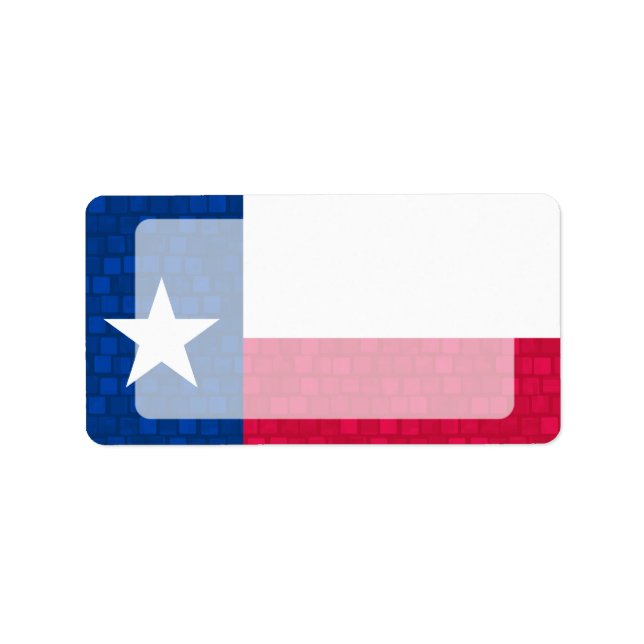Modern Mönster Texan Flagga Adressetikett (Framsidan)