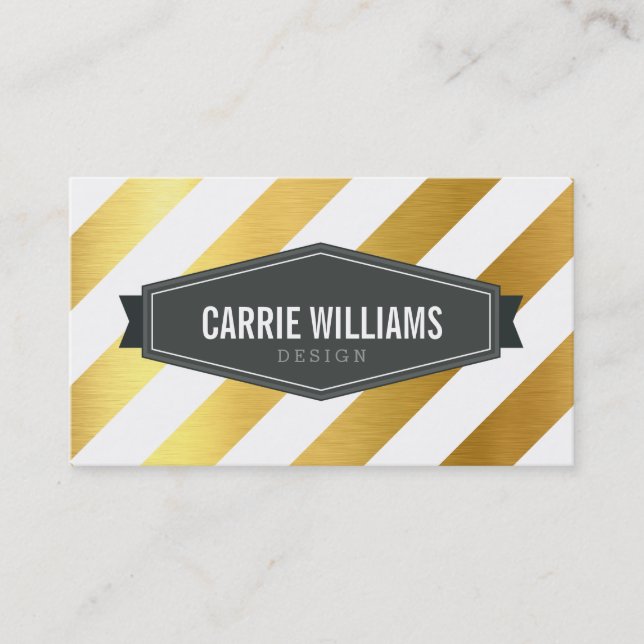 MODERN MÖNSTER vinklad rand-badge logotyp guld-fol Visitkort (Framsida)