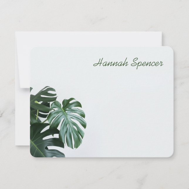 Modern Monstera Anteckningskort (Framsida)