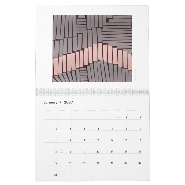 modern mönsterkalender kalender (Jan 2027)