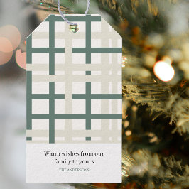 Modern montauk Grid Grönt & Beige Presentetikett