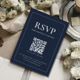 Modern Moody Bröllopssvarskort med QR-kod OSA Kort