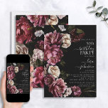 Modern Moody burgundisk  Blommigt vid 50:e födelse Inbjudningar<br><div class="desc">Behandla din älskade en dag som de aldrig kommer att glömma med denna fantastiska 50:e födelsedagsinbjudan till Blommigt i burgundi! Perfekt för att tillföra ett inslag av modern elegans till det stora evenemanget, den här inbjudan innehåller fotografier av riktiga blommor i ett vackert tema, ge dig och alla dina gäster...</div>