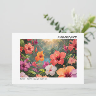 Modern Moody fetstilt färgad Blommigt SPARAR DATUM Inbjudningar
