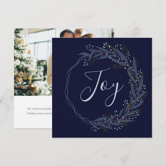 Modern Moody Helgdag för botaniskt julkrans (Fram/baksida)