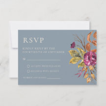 Modern Moody Höst Bröllopsblomma RSVP