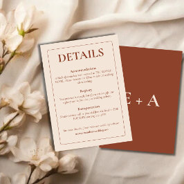 Modern Moody Wedding Enclosure Card Tilläggskort