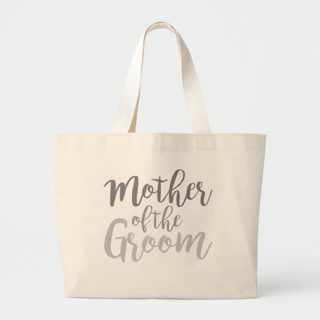 Modern Mor i Groom Cursive Ombre Tote Jumbo Tygkasse (Framsidan)
